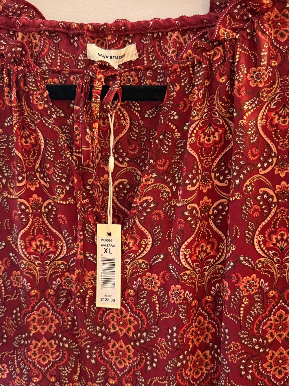 Max Studio Red Printed Tiered Midi Dress - Picture 2 of 7
